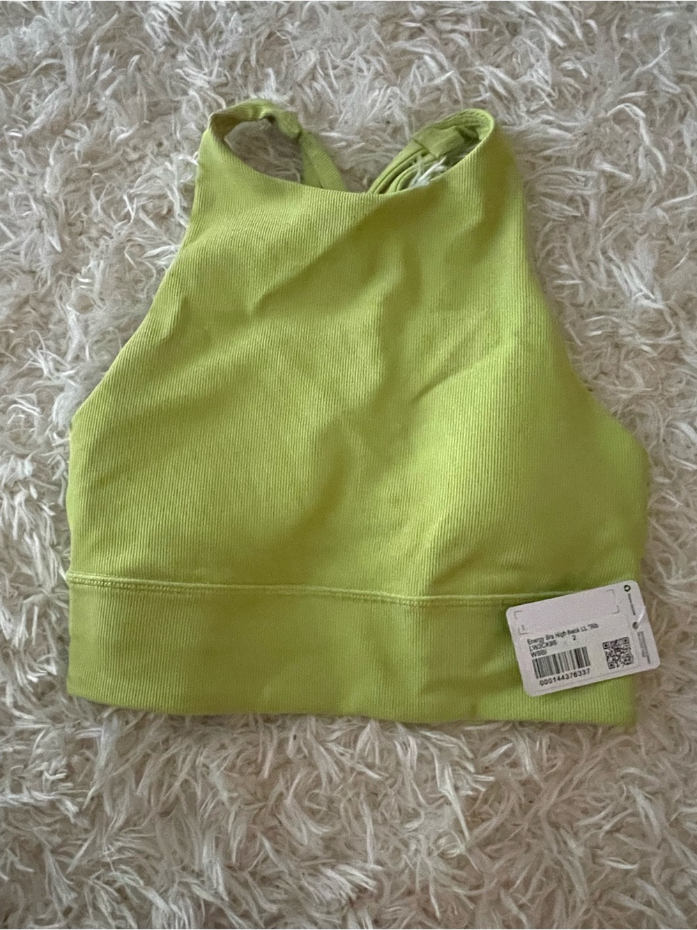 Lululemon High Neck Lime Green Sports Bra